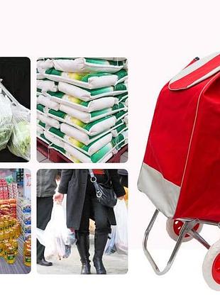 Оригінал якісна господарська сумка тачка на колесах ( кравчучка ) , сумка-візок  міцна до 80 кг візерунок