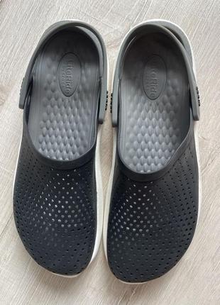 Крокси crocs literide ​​clog black/smoke5 фото