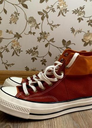 Кеди converse chuck 70 hi colorblocked bordo