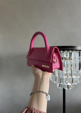 Мини сумочка в стиле жакмюс цвета фуксия, сумка малиновая, клатч барби6 фото