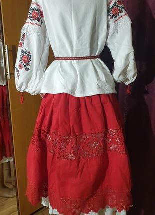 Готовый образ в украинском стиле, украинский костюм р 44/46 платок, вышиванка, юбка, нижнее4 фото