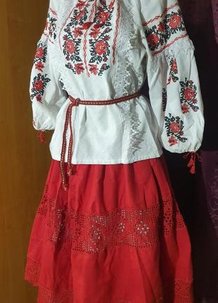 Готовый образ в украинском стиле, украинский костюм р 44/46 платок, вышиванка, юбка, нижнее3 фото