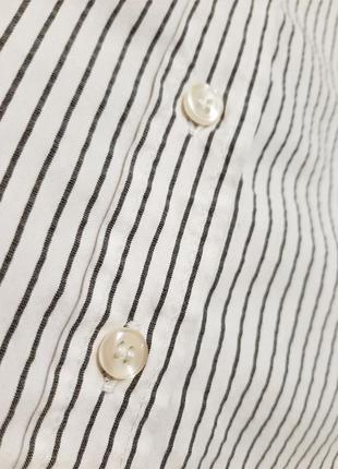 Zero германия рубашка в полоску белая-чёрная короткие рукава с манжетами женская летняя4 фото