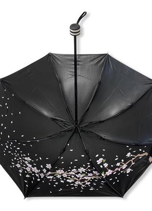 Однотонный механический зонтик yuring обратной сборки с сакурой снизу #08308/55 фото
