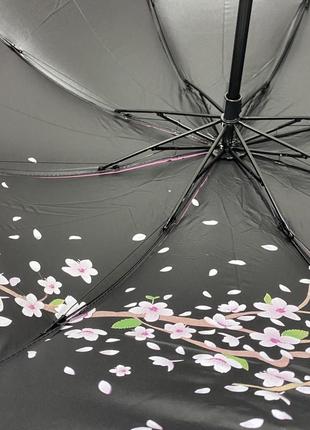 Однотонный механический зонтик yuring обратной сборки с сакурой снизу #08308/56 фото