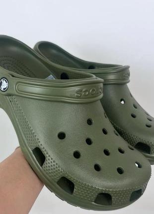 Кроксы сабо crocs classic army green original хаки