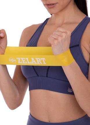 Резинка для фитнеса zelart (лента сопротивления ) латекс fi-6220-1 желтый1 фото