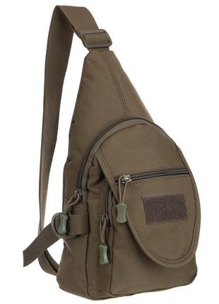Рюкзак сумка тактична record 3 л (сумка-слінг) з одного лямкою 727 оливковий