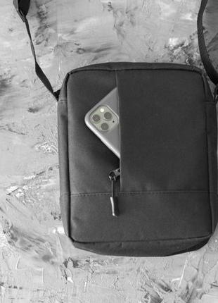 Мужская городская сумка мессенджер odin сумка планшетка спортивная барсетка через плече тканевая черная9 фото
