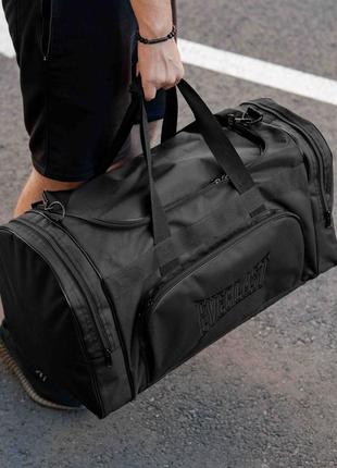 Мужская спортивная сумка everlast plus черная тканевая для тренировок и экипировки на 60 литров5 фото