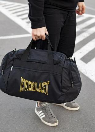 Спортивная сумка everlast черная тканевая для тренировок, фитнеса и зала на 36 литров10 фото