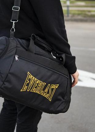 Спортивная сумка everlast черная тканевая для тренировок, фитнеса и зала на 36 литров4 фото