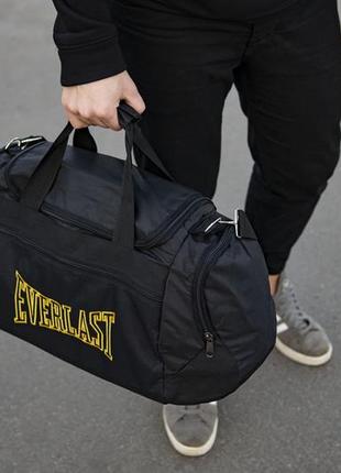 Спортивная сумка everlast черная тканевая для тренировок, фитнеса и зала на 36 литров9 фото