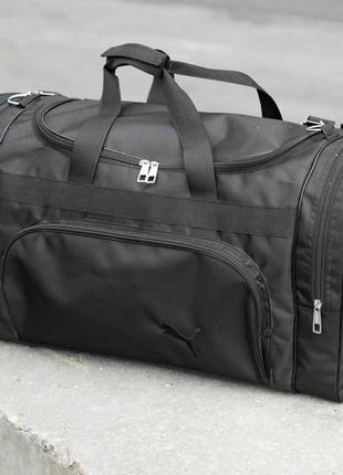 Мужская спортивная дорожная сумка plus тканевая черная вместительная для тренировок на 60 литров2 фото