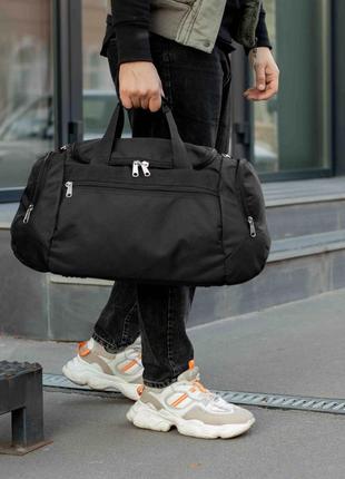 Мужская городская дорожная сумка bred спортивная для фитнеса и путешествий черная тканевая3 фото