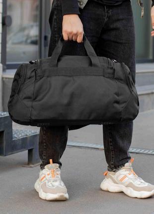 Мужская городская дорожная сумка bred спортивная для фитнеса и путешествий черная тканевая4 фото