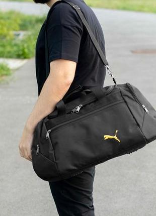Мужская спортивная сумка городская черная тканевая для тренировок и фитнеса на 36 литров