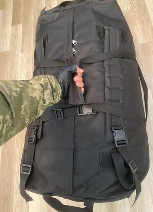 Армейская сумка баул рюкзак на 130 литров черный цвет