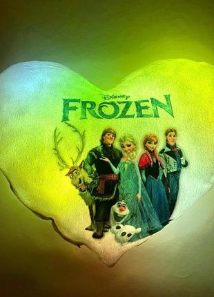 Подушка нічник frozen — світна іграшка фрозен холодне серце3 фото