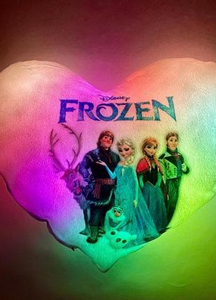 Подушка нічник frozen — світна іграшка фрозен холодне серце2 фото