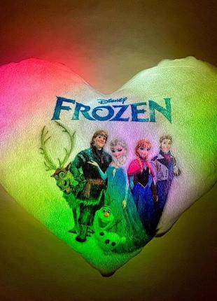 Подушка нічник frozen — світна іграшка фрозен холодне серце4 фото