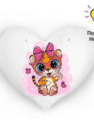 Подушка ночник тигринятко - ночник в детскую кроватку, ночник в детскую комнату