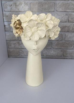 Декоративна ваза-кашпо голова у квітах bona di 29,5 см