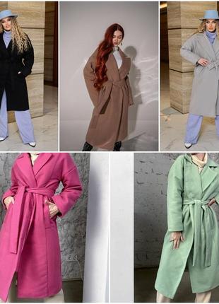 Тепле осіннє пальто жіноче турецький кашемір норма і батал