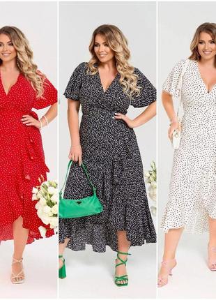 Летнее красивое платье свободного кроя из софта размеры норма и батал