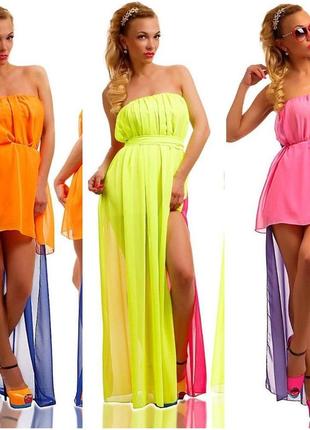 Летнее стильное платье без рукавов из шифона размеры норма
