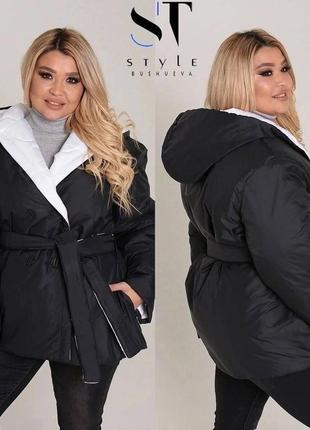 Женская куртка удлиненная зимняя из плащевки на силиконе 250 размеры норма и батал5 фото