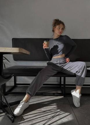 Женские спортивные штаны с высокой посадкой из норма