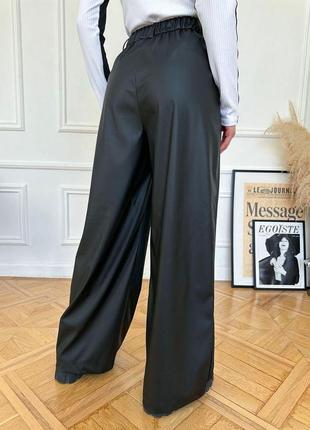 Трендові жіночі штани палаццо з еко-шкіри розміри норма та батал4 фото