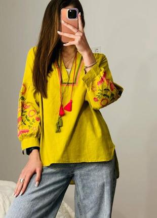 Оригинальная блуза-вишиванка с длинным рукавом норма1 фото