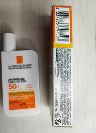 Сонцезахисний флюїд la roche-posay антеліос uva 400 spf 50+ 50 мл3 фото