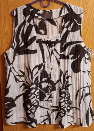 Блузон прекрасный в принт  🌿🗯☘️ лён