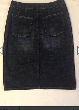 Юбка джинсовая ниже колена с потёртостью раз m(46)2 фото