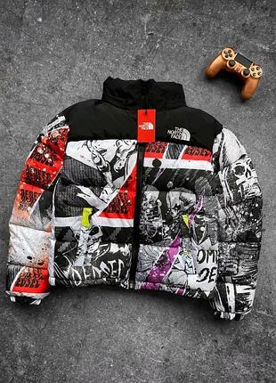 Куртка зимова в стилі the north face черепа