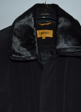 Класичний чоловічий плащ демісезонний/пальто/куртка coninic з норковим коміром