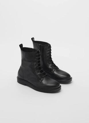 Шкіряні високі черевики зара zara 30р 18,9 см