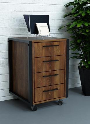 Офисная мобильная тумба лофт тмлв-1
