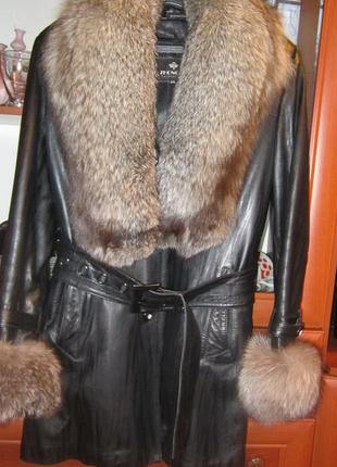 Продам кожаную зимнюю куртку с подстёжкой из кролика.1 фото