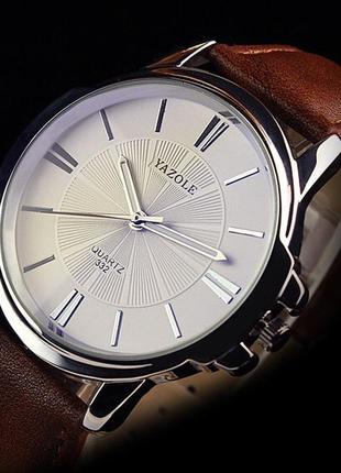 Мужские наручные модные недорогие классические коричневые модные красивые часы годинник