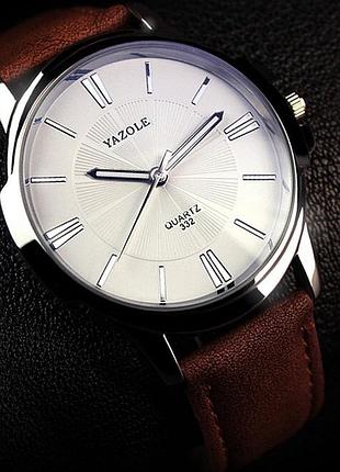 Мужские наручные модные недорогие классические коричневые модные красивые часы годинник