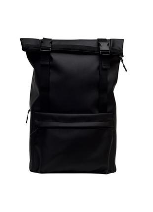Вместительный черный мужской рюкзак-рол для путешествий3 фото