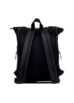 Вместительный черный мужской рюкзак-рол для путешествий5 фото