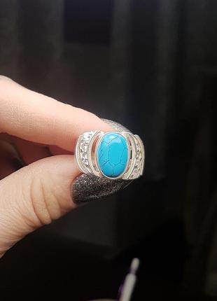 Перстень срібний з бірюзою4 фото