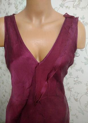 Блуза шовк вишневий колір 3