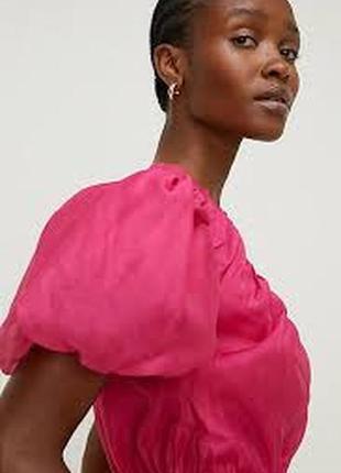 Розовое мини платье с органзы oasis, p. s/ 36-384 фото