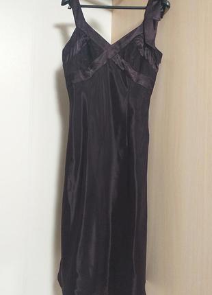 Шелковое миди платье комбинация в бельевом стиле1 фото